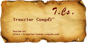 Treszler Csegő névjegykártya